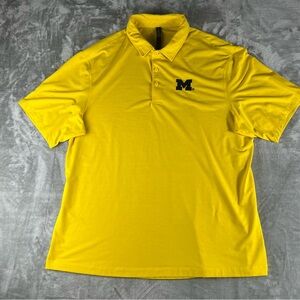 Lululemon University of Michigan Men's Sz 3XL Polo Yellow Striped Embroidered